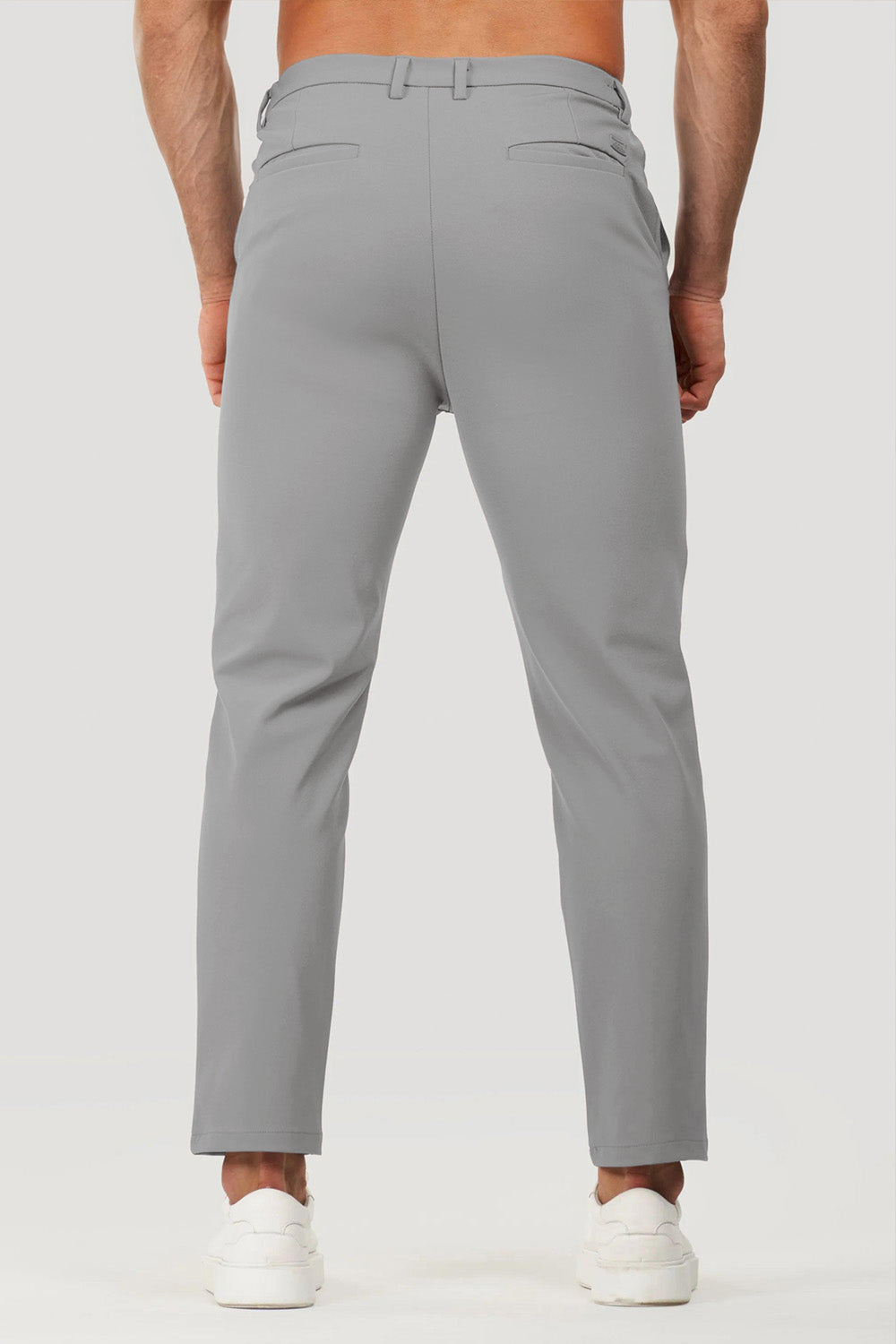 Grey Slim-Fit Casual Trousers