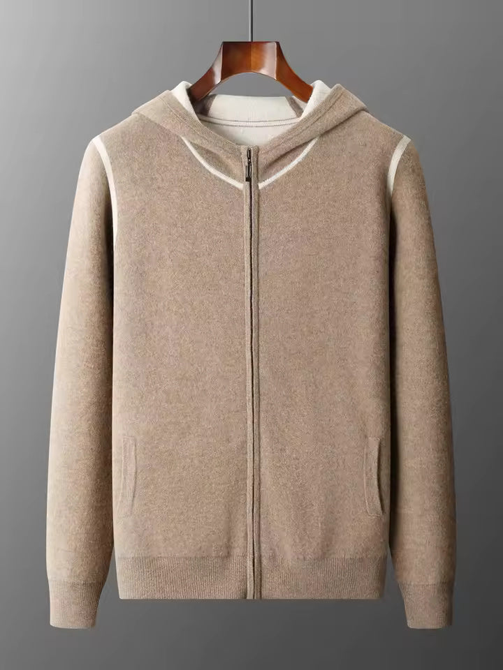 Beige Knit Hoodie and Jogger Set