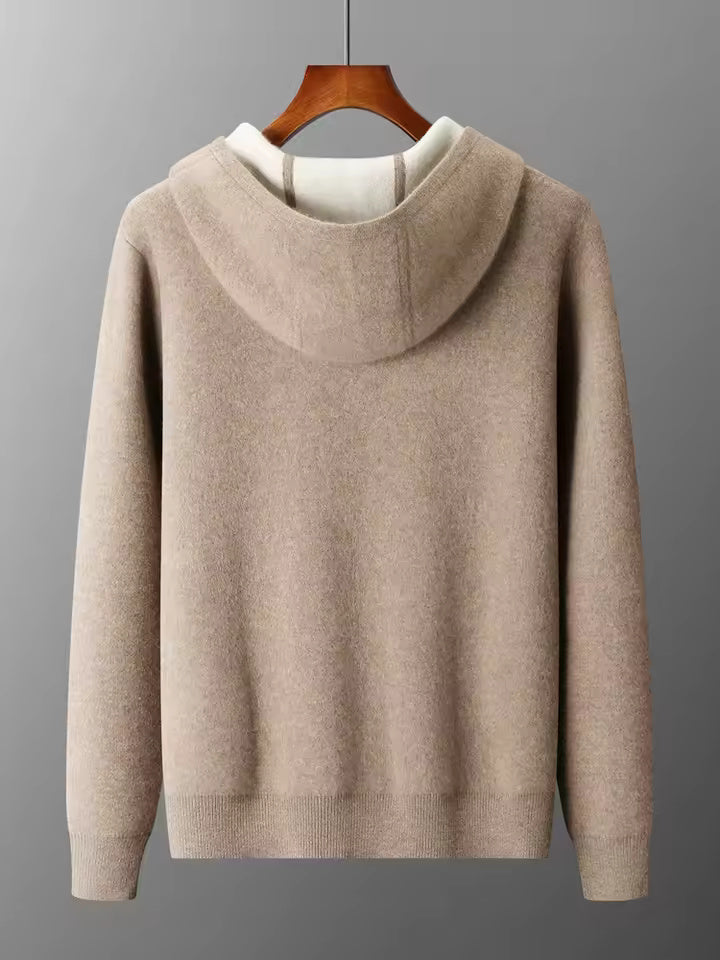 Beige Knit Hoodie and Jogger Set