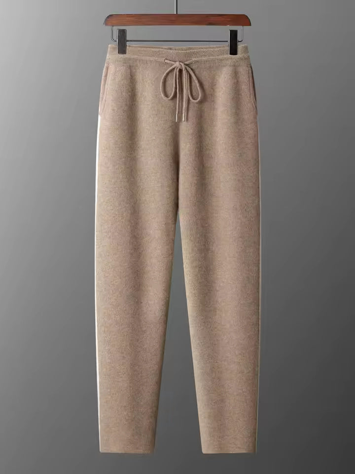 Beige Knit Hoodie and Jogger Set