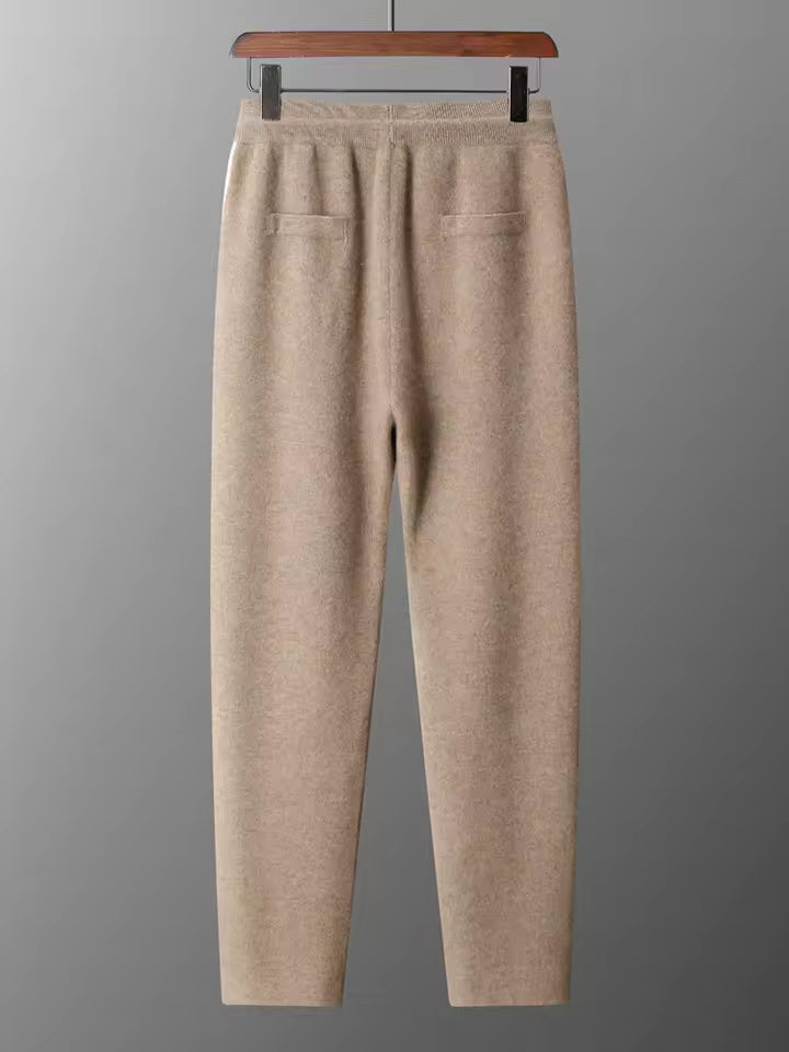 Beige Knit Hoodie and Jogger Set