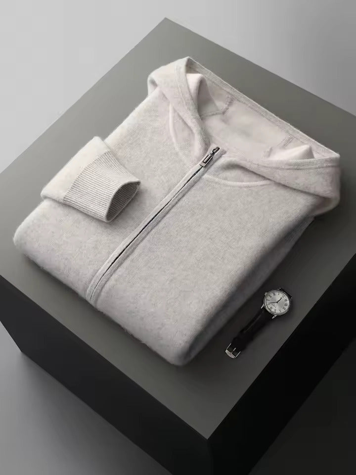 Beige Knit Hoodie and Jogger Set