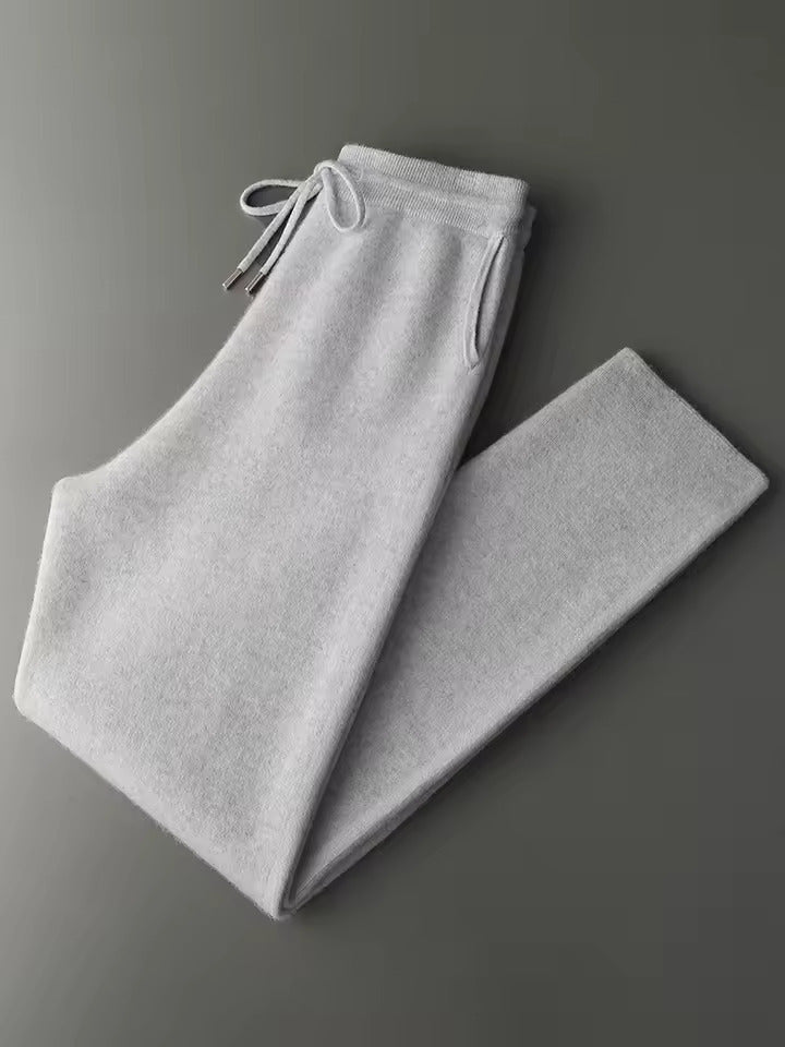 Beige Knit Hoodie and Jogger Set