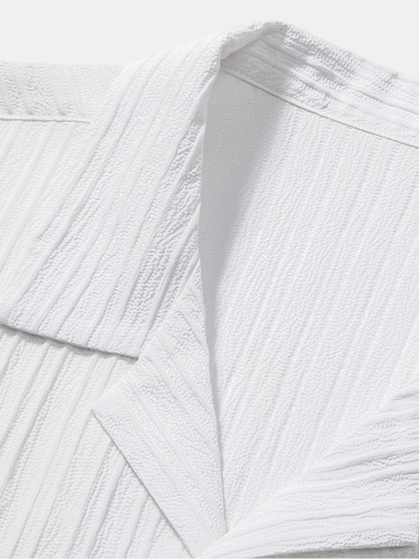 Crinkle Texture Shirt and Drawstring Trousers Set