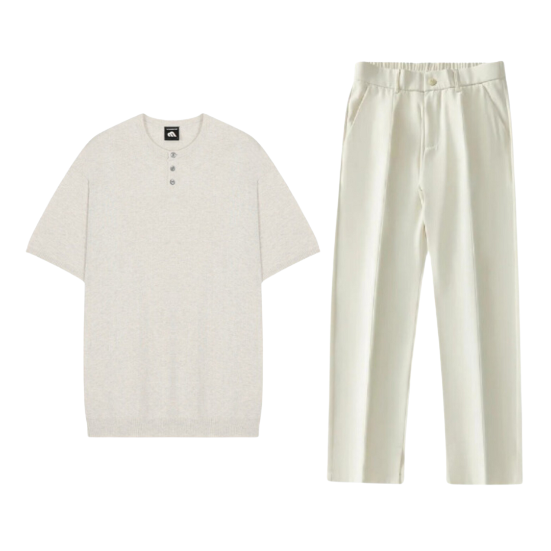Fiji | Short Sleeve Top and Elastic Waist Trousers Set