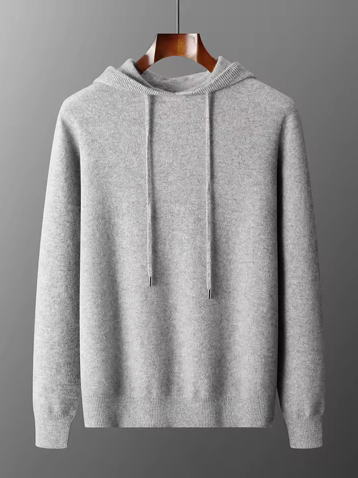 Knit Hoodie Tracksuit Set – Heather Grey