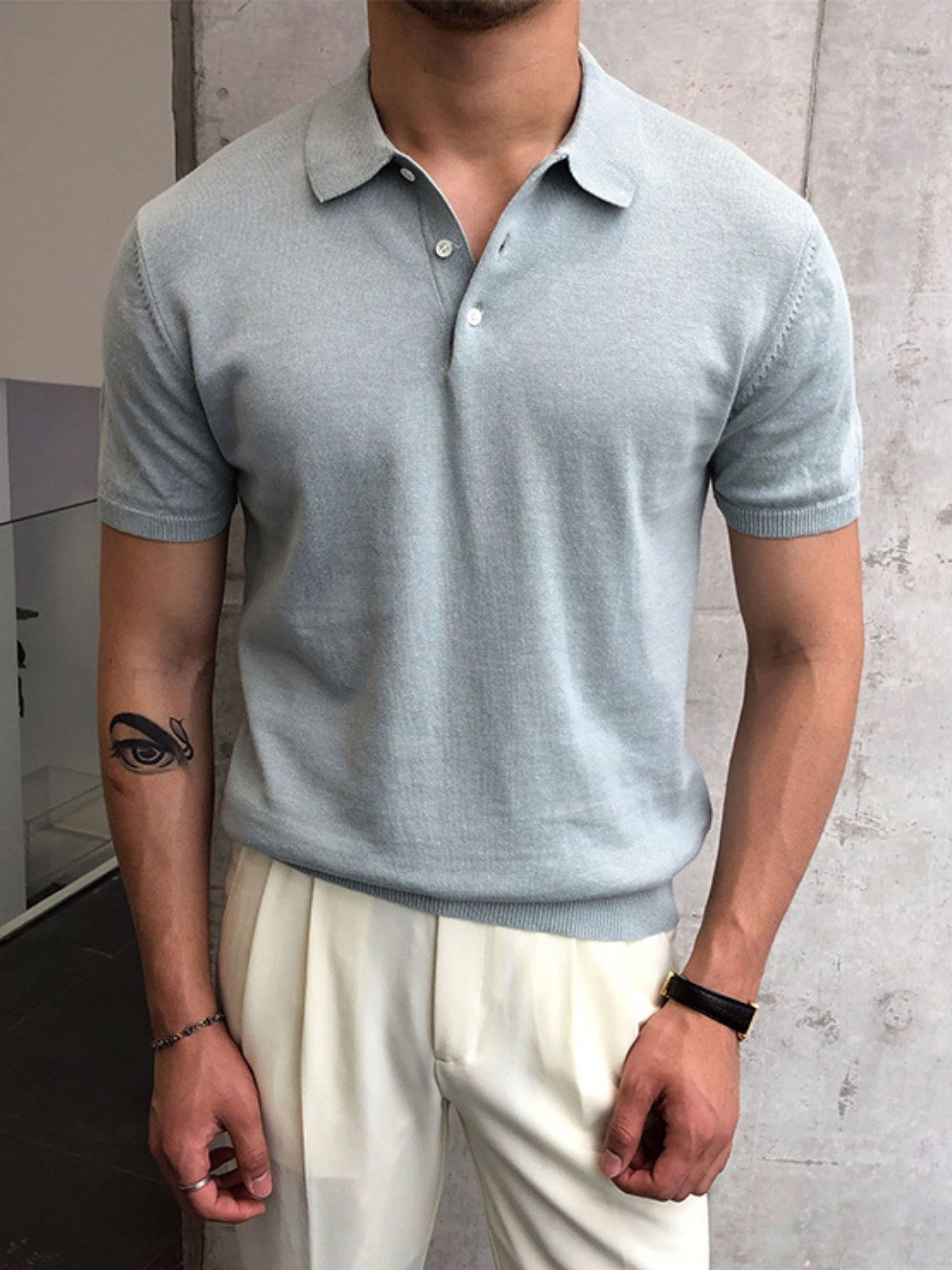 Men's Short Sleeve Knit Polo Shirt