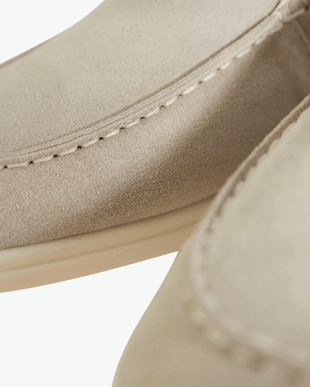 Beige Knit Polo, Black Trousers and Beige Chukka Shoes