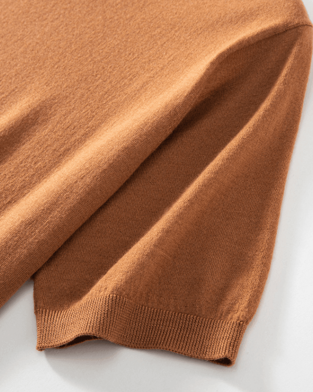 Rust Wool T-shirt, Beige Vest and Cream Trousers