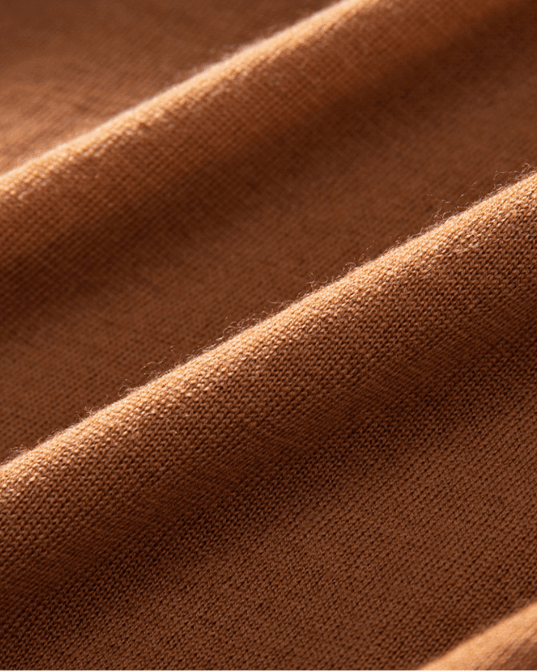 Rust Wool T-shirt, Beige Vest and Cream Trousers