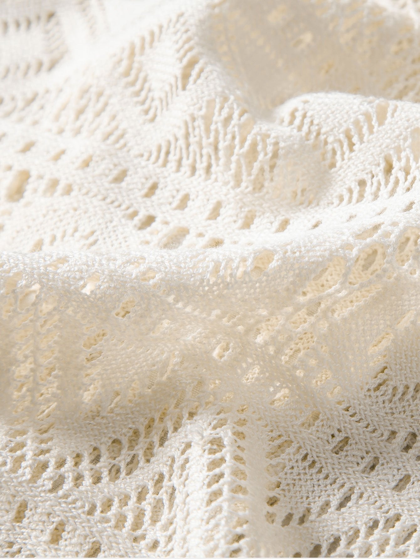 Short Sleeve Crochet Shirt and Drawstring Trousers Set