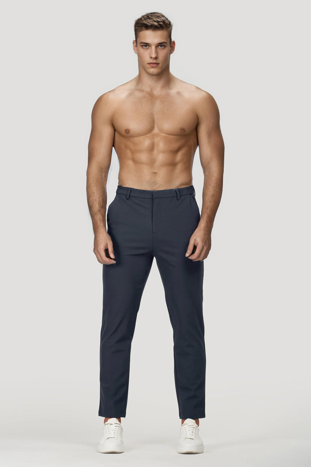 Slim Fit Everyday Trousers – Dark Blue