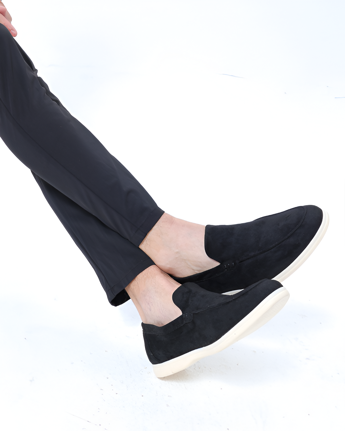 St Tropez Night | Black Linen Shirt, Beige Trousers and Loafers Set