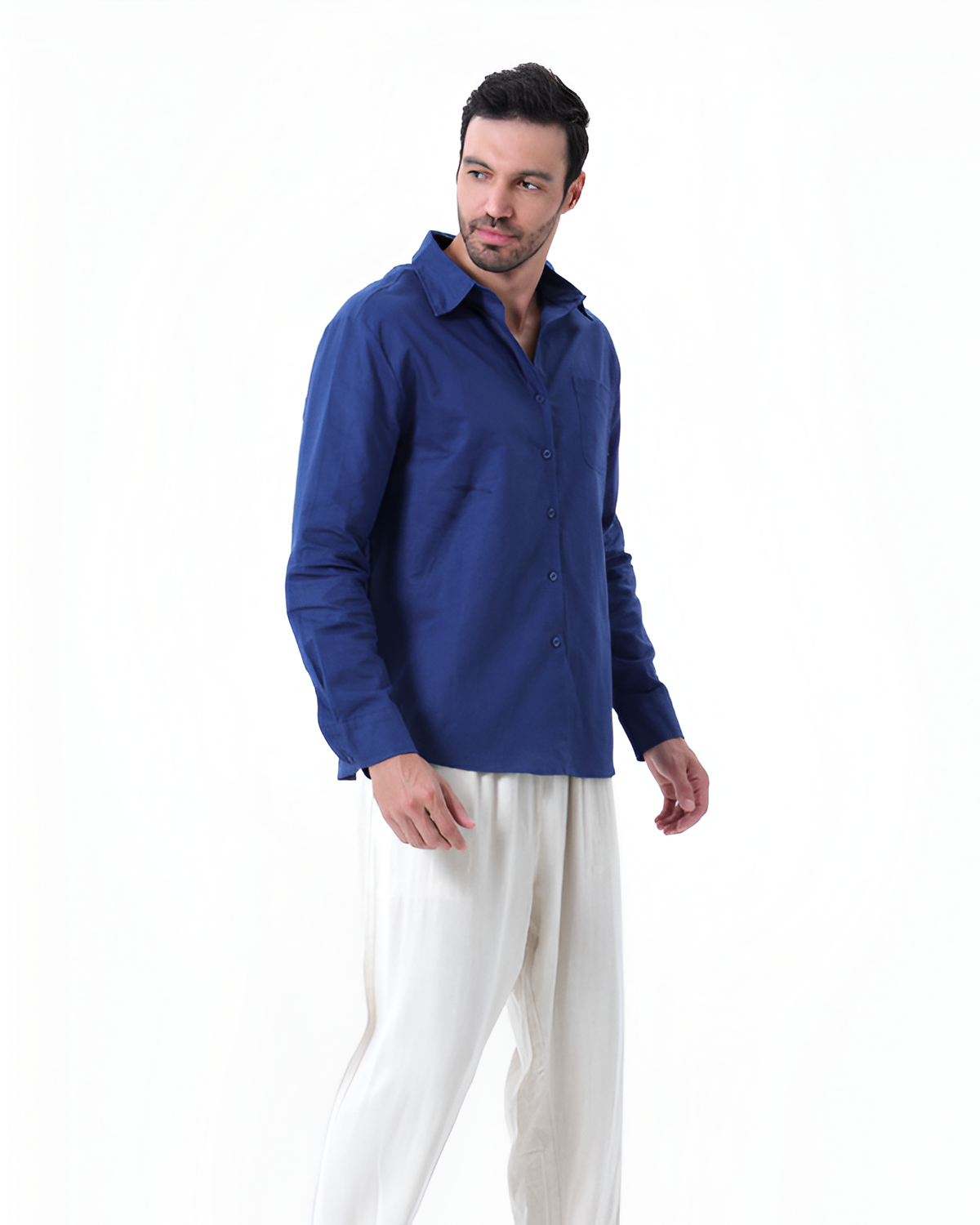 Stylish Diner Night | Linen Shirt, Drawstring Trousers and Loafers Set