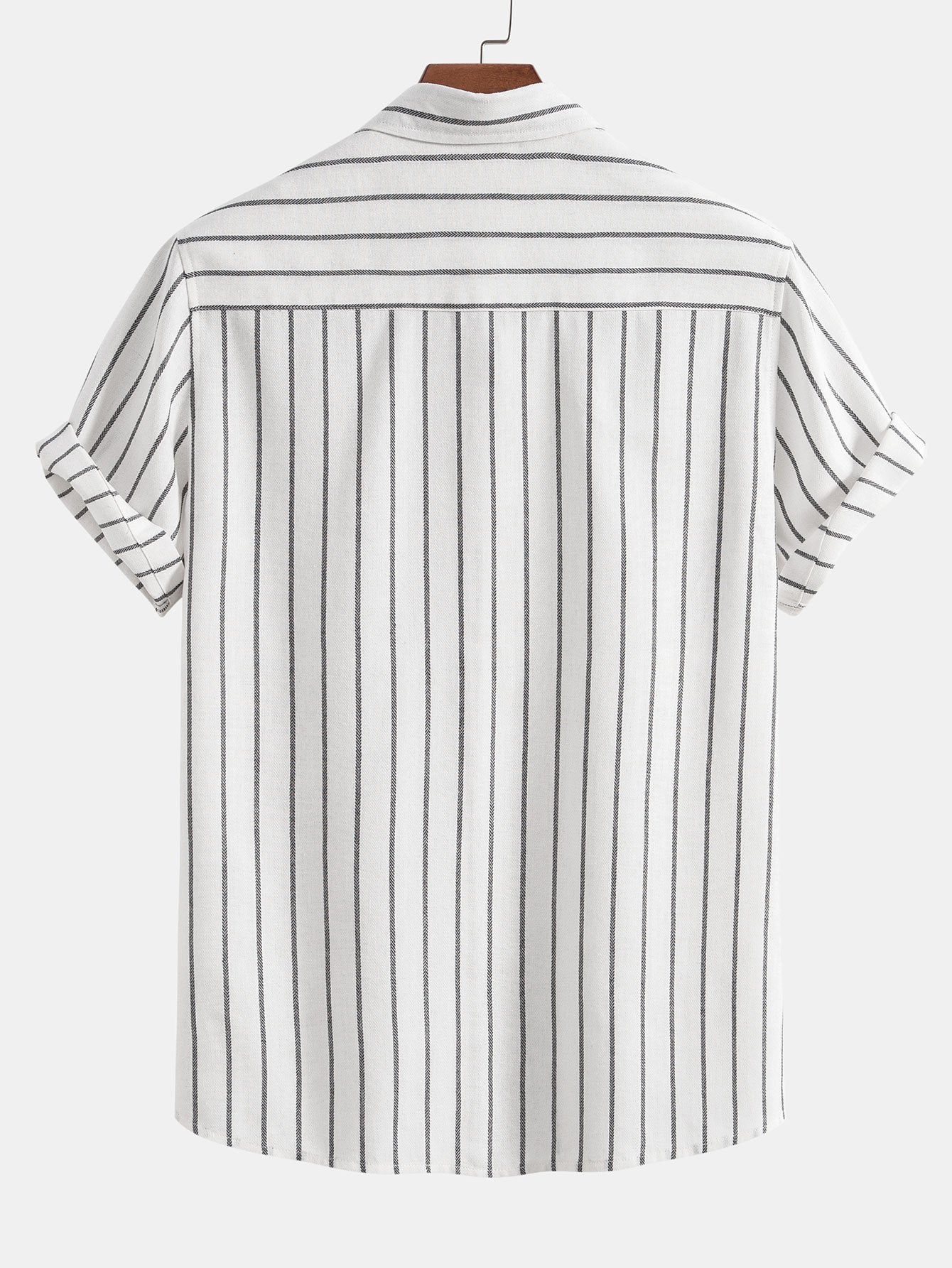 Vertical Stripe Shirt and Drawstring Trousers Set