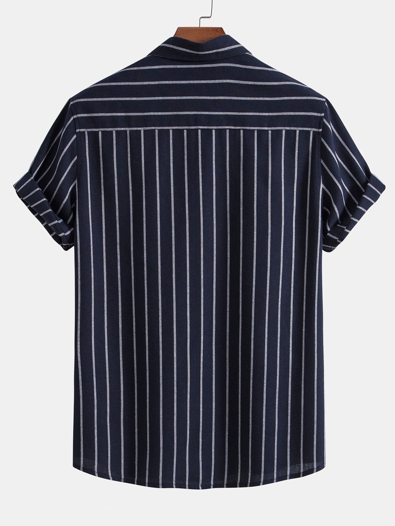 Vertical Stripe Shirt and Drawstring Trousers Set