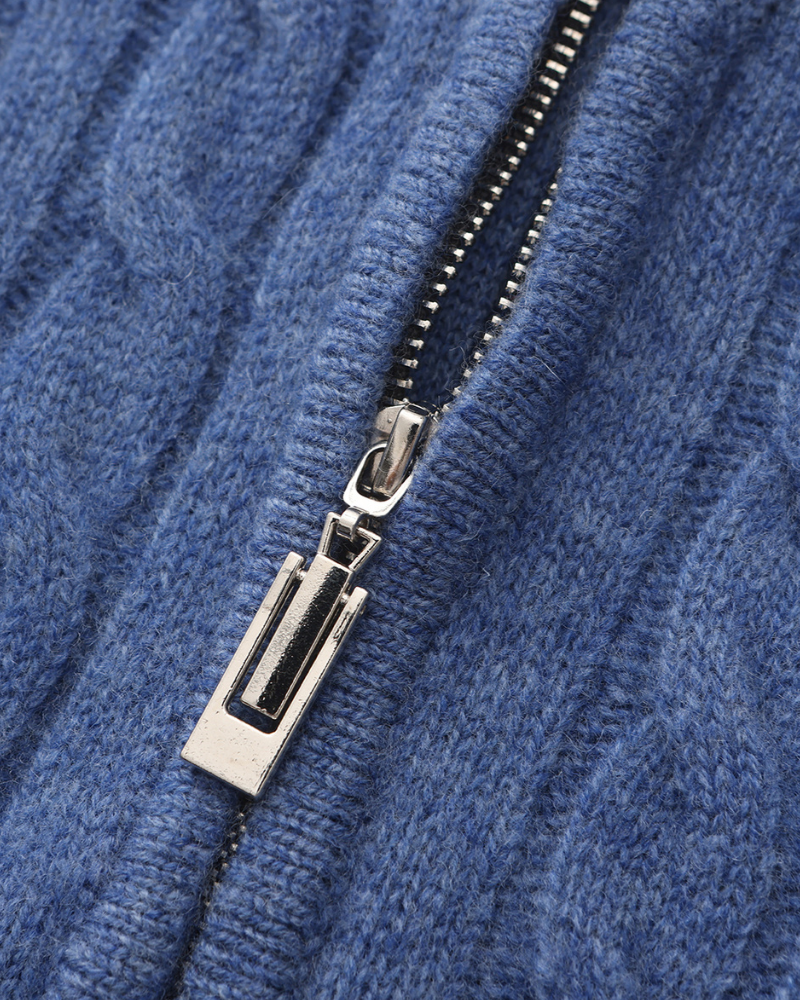 Blue Sleeveless Knit and Blue Loafers
