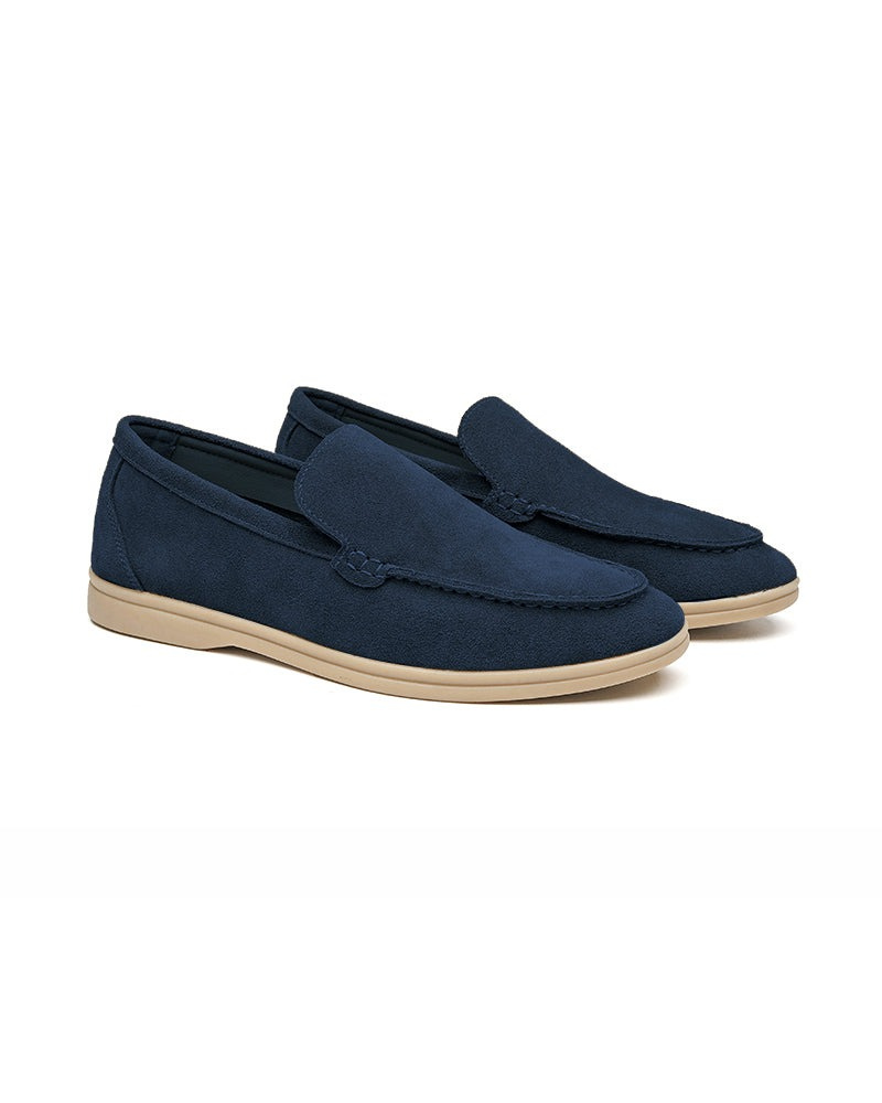 Blue Sleeveless Knit and Blue Loafers