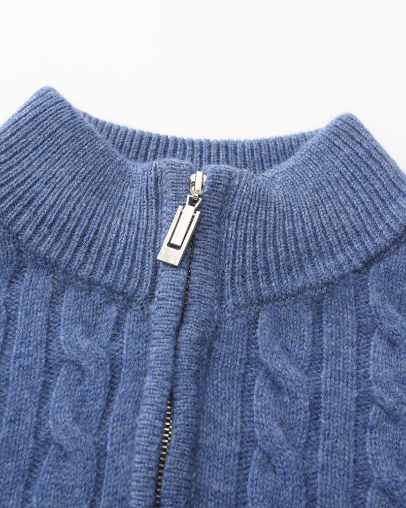Blue Sleeveless Knit and Blue Loafers