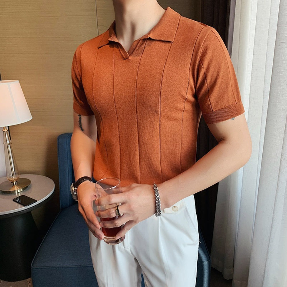 V-Neck Short Sleeve Polo Shirt