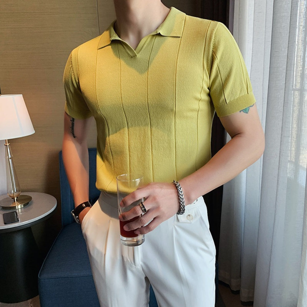 V-Neck Short Sleeve Polo Shirt