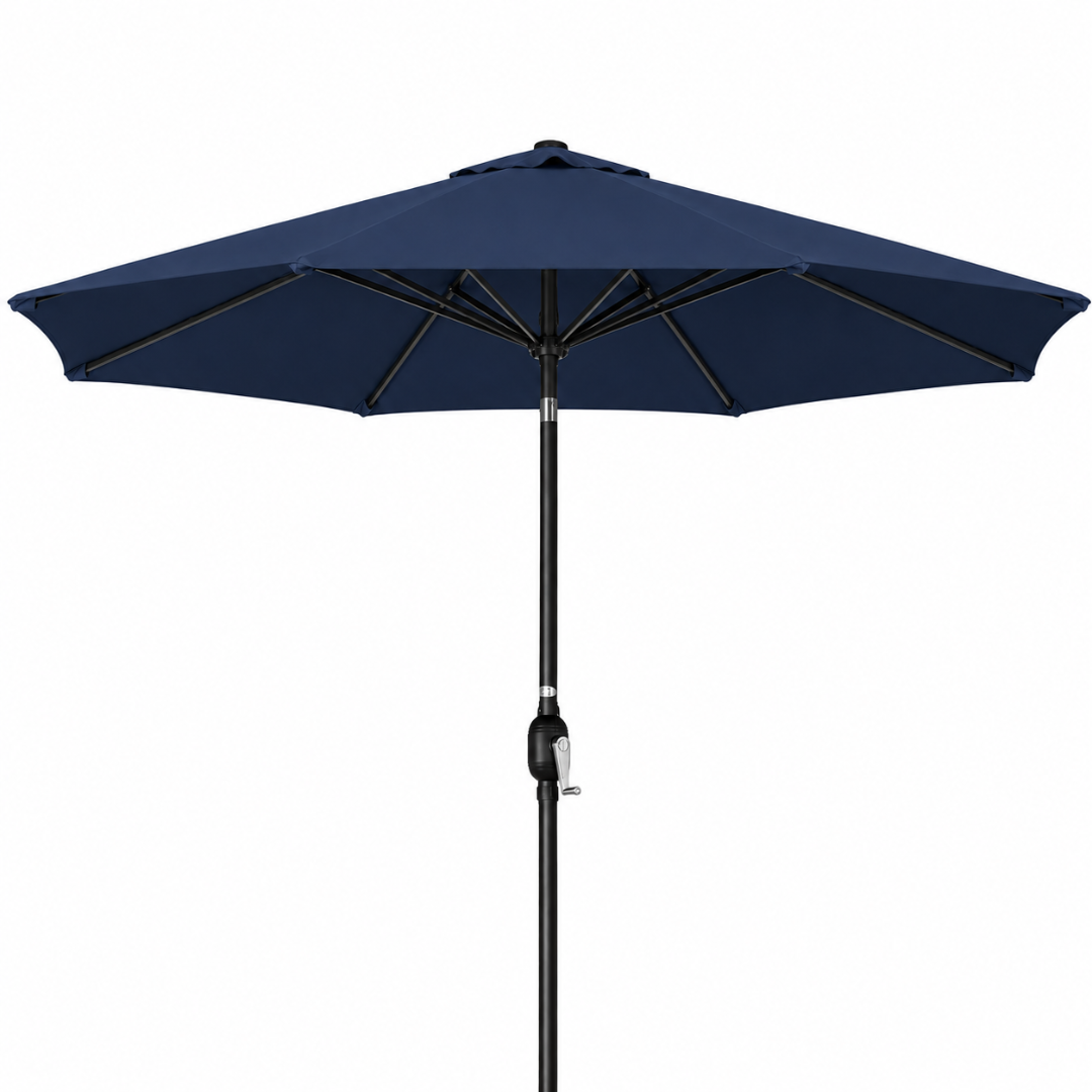 10ft Solar LED Patio Umbrella with Tilt and UV-Resistant Canopy