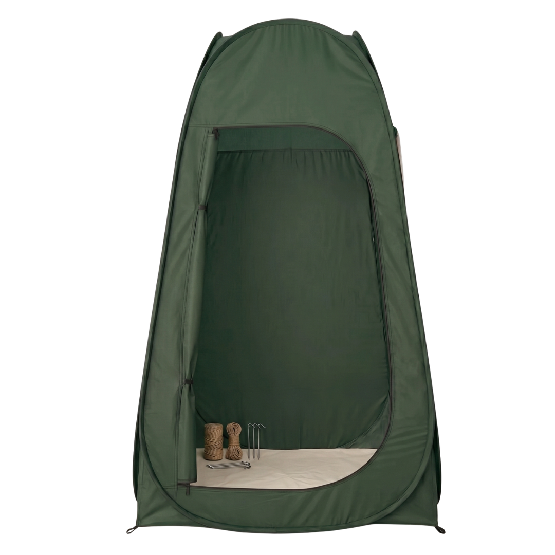 2-Pc Solar Shower Tent Kit with 5 Gallon Water Bag and Stakes