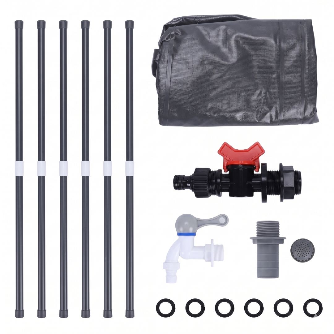 65-Gallon Collapsible Rain Barrel with Spigot and Overflow System