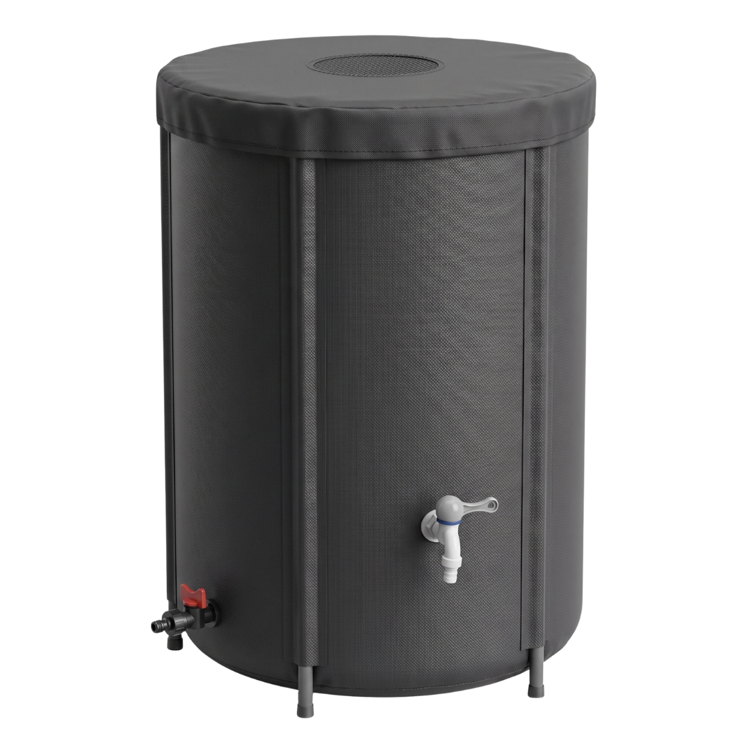 65-Gallon Collapsible Rain Barrel with Spigot and Overflow System