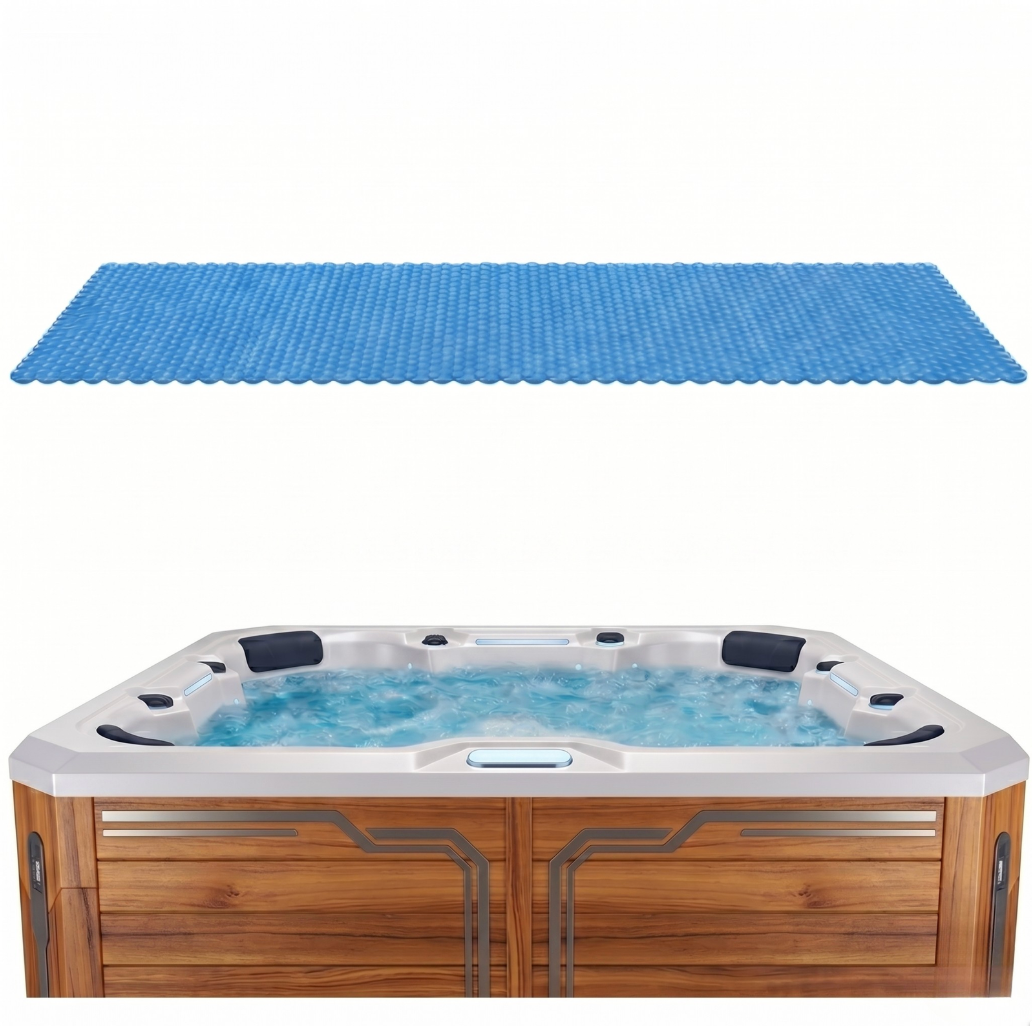 7x7 ft Hot Tub Pool Cover 16 Mil Bubble Solar Heat Retention Layer