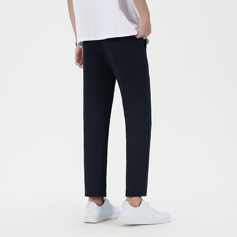 Black Straight-Leg Casual Trousers
