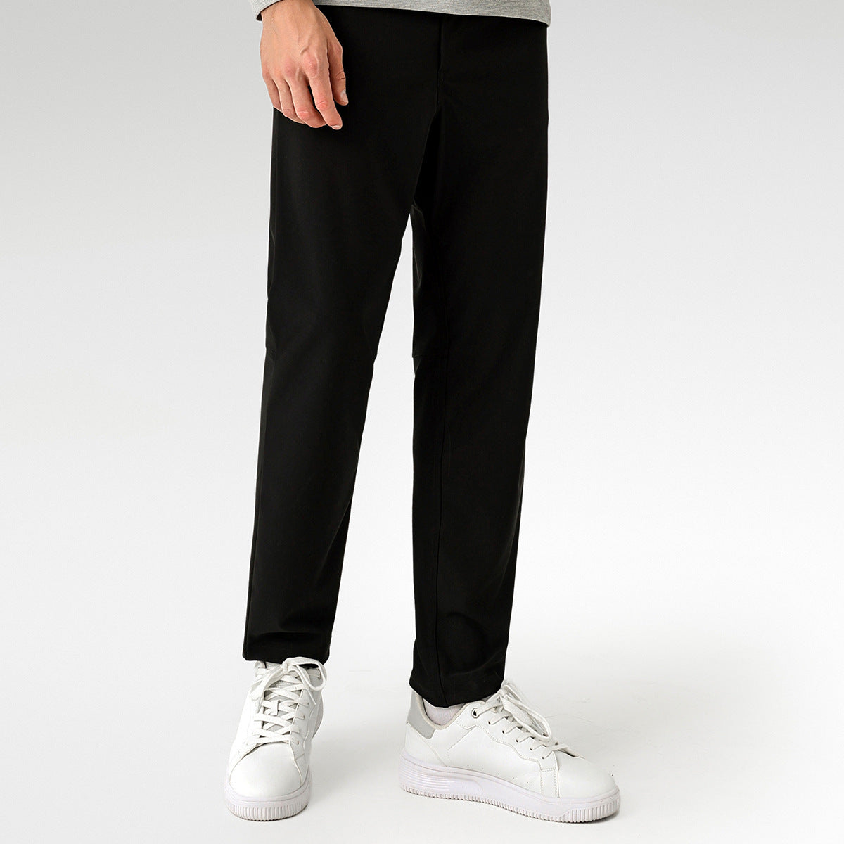 Black Straight-Leg Chinos