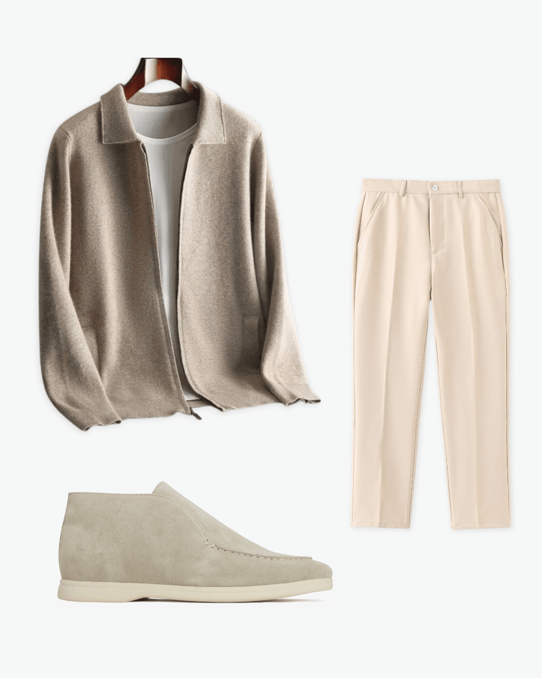 Desert Breeze | Cardigan, Stretch Trousers and Loafers Set