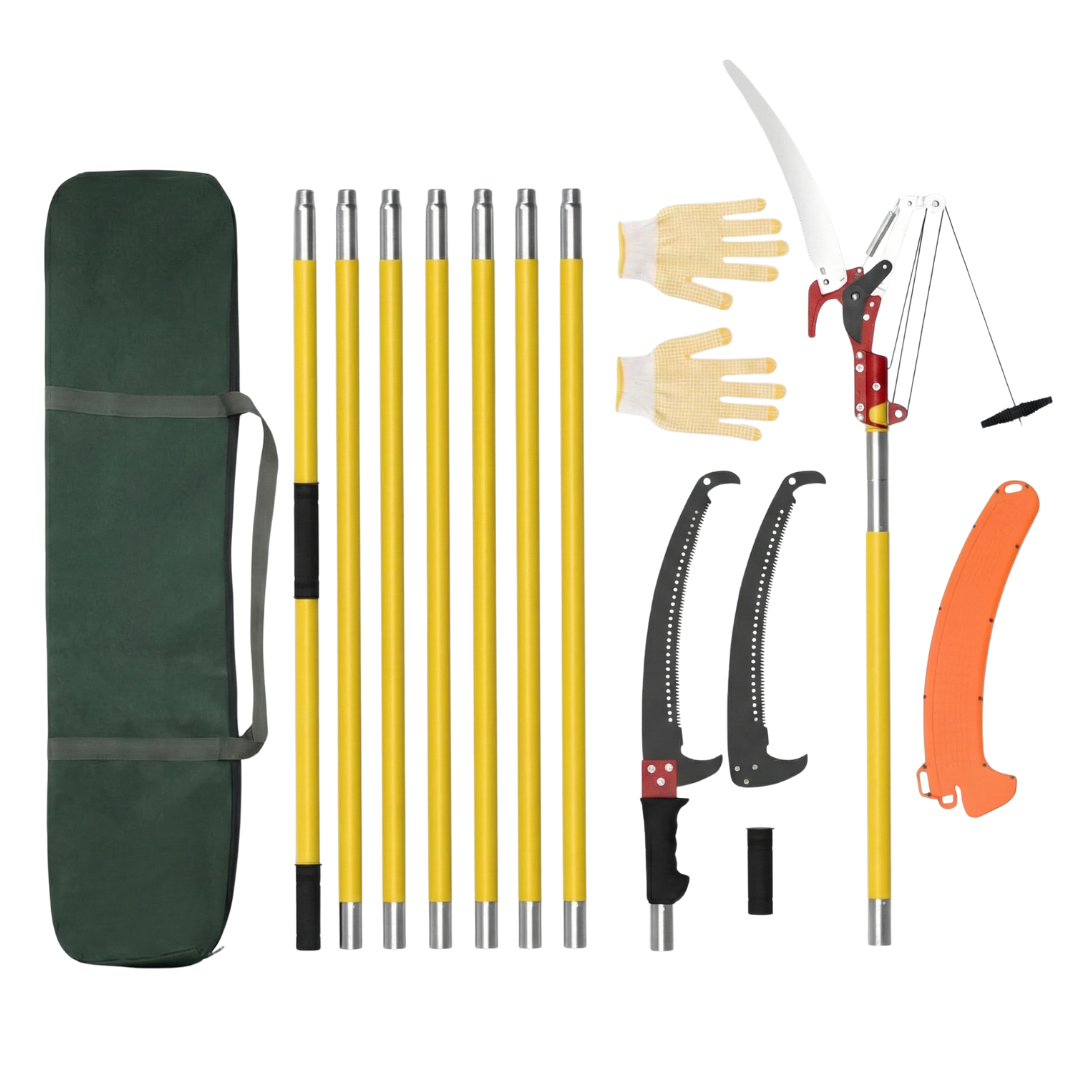 Extendable Tree Pole Saw and Pruner for High Branch Trimming