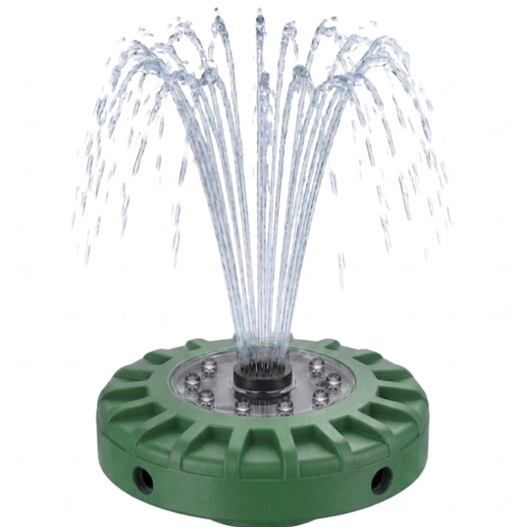 Floating Pool Fountain with LED Lights and Rechargeable Pump