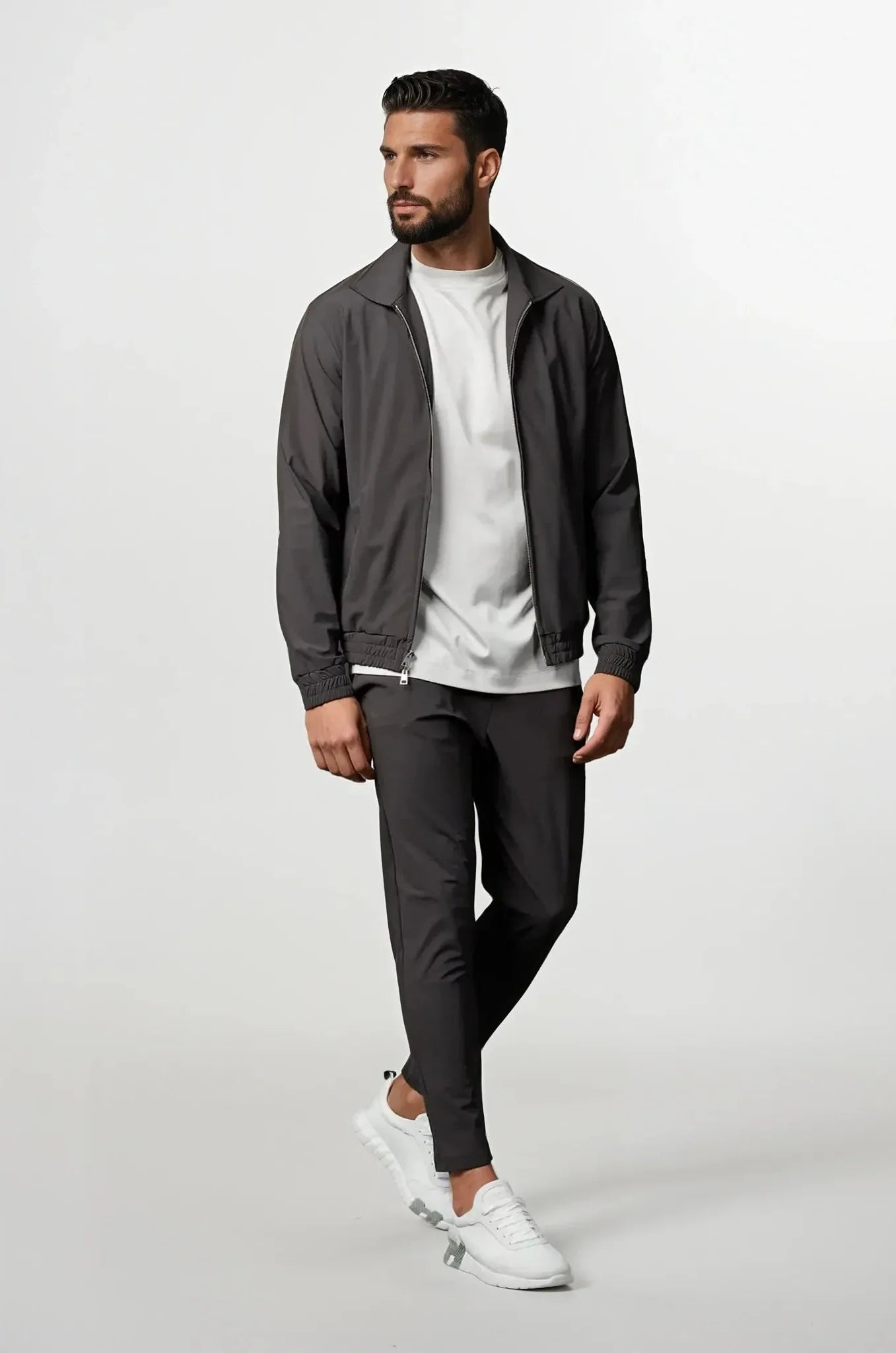Grey Slim Fit Tracksuit
