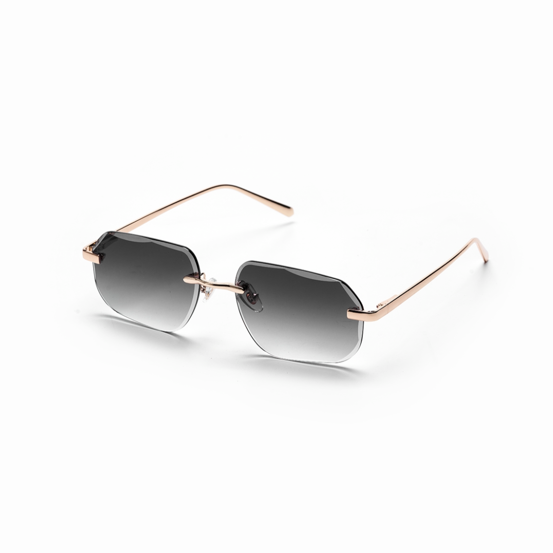 Hexagon Sunglasses – Grey Lens with Gold Frame