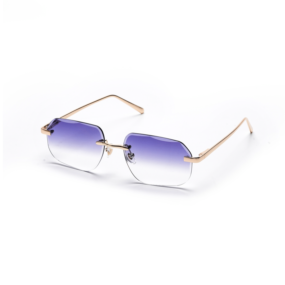 Hexagon Sunglasses – Lavender Lens with Gold Frame