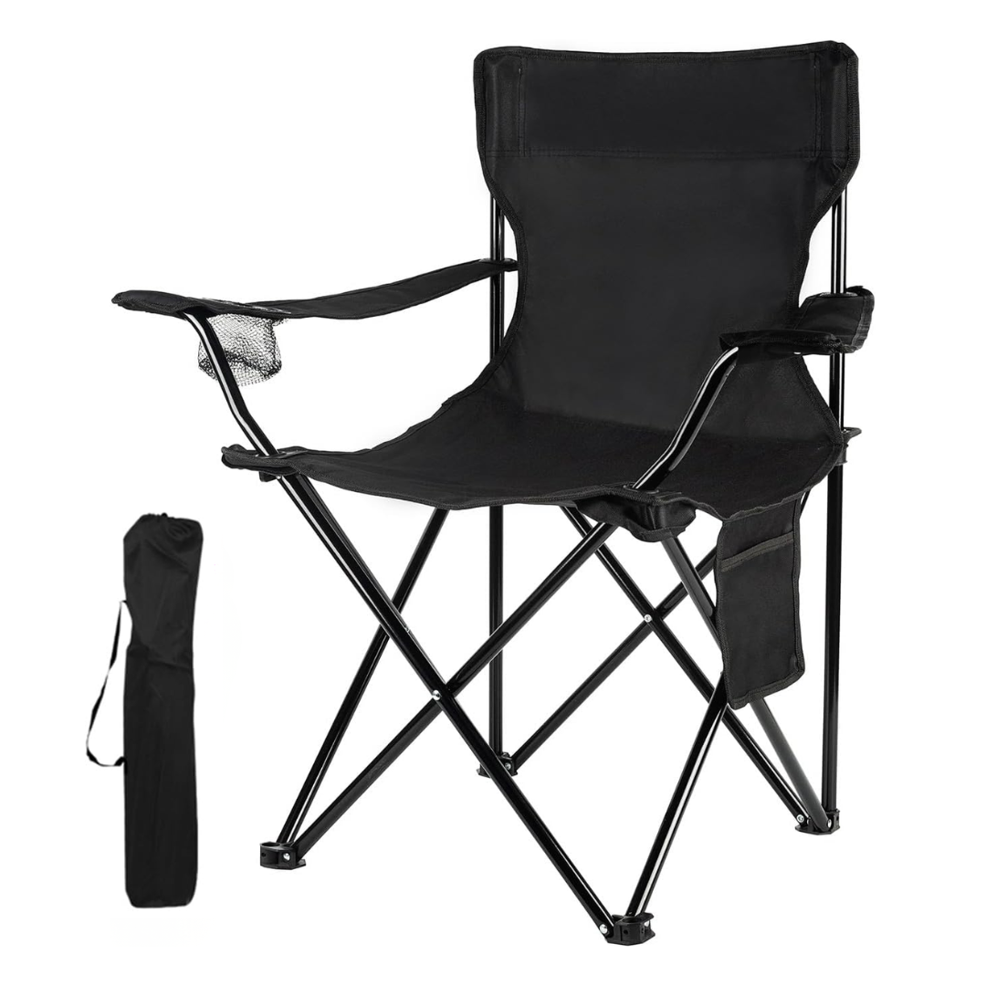 Portable Folding Camping Chair with Carry Bag and Alloy Steel Frame