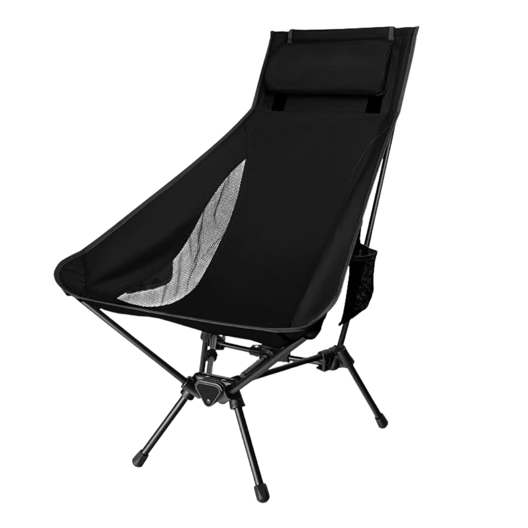 Lightweight Aluminum Camping Chair with High Back and Pillow