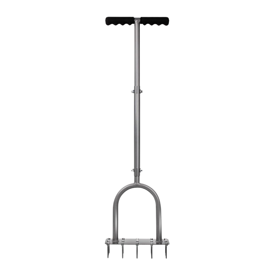 Manual Lawn Aerator with 15 Iron Spikes for Soil and Grass Care