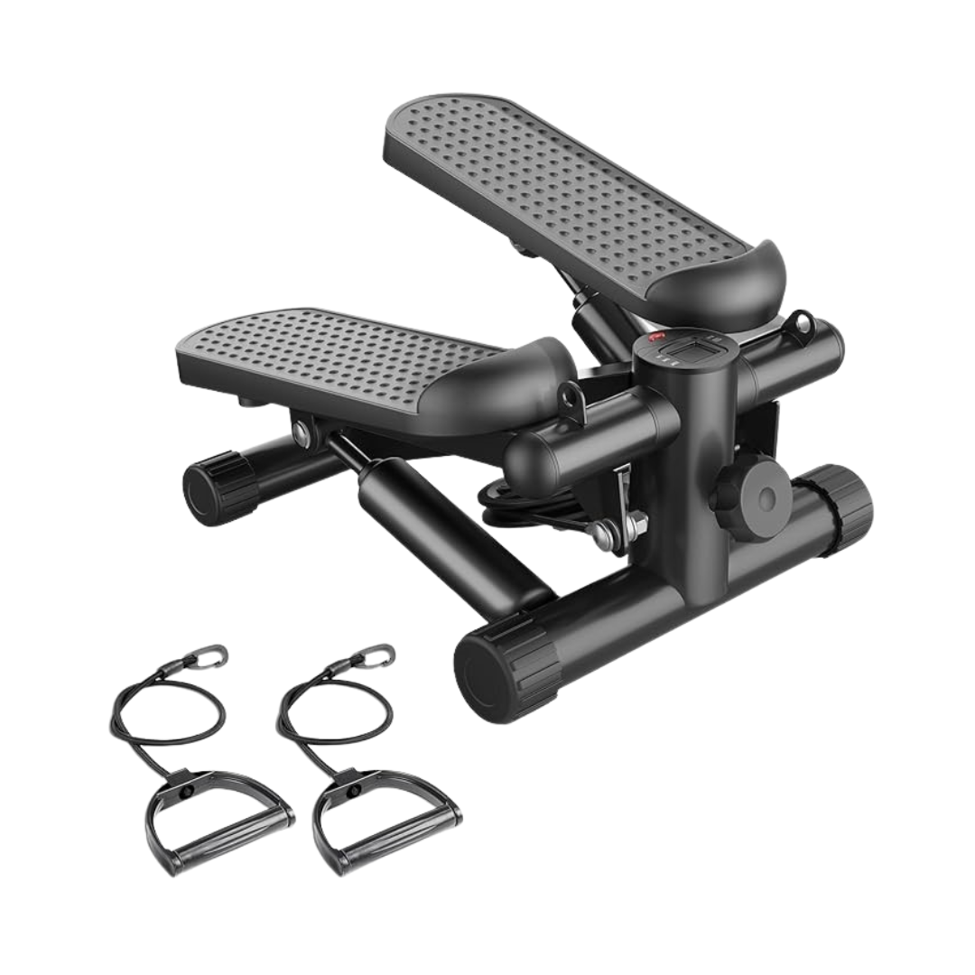 Mini Stepper Machine with Hydraulic Drive and Resistance Bands