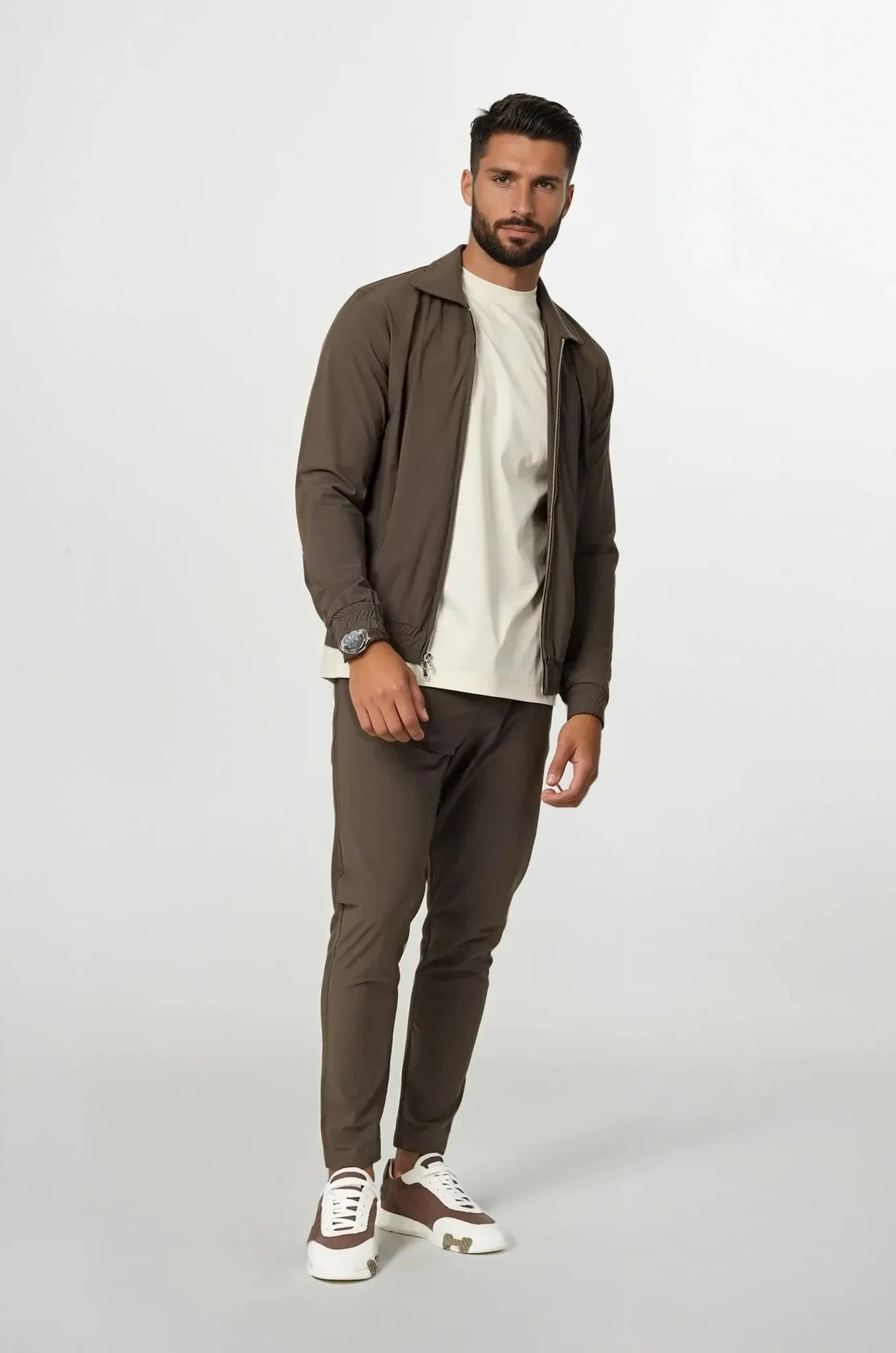 Mocha Brown Slim Fit Tracksuit