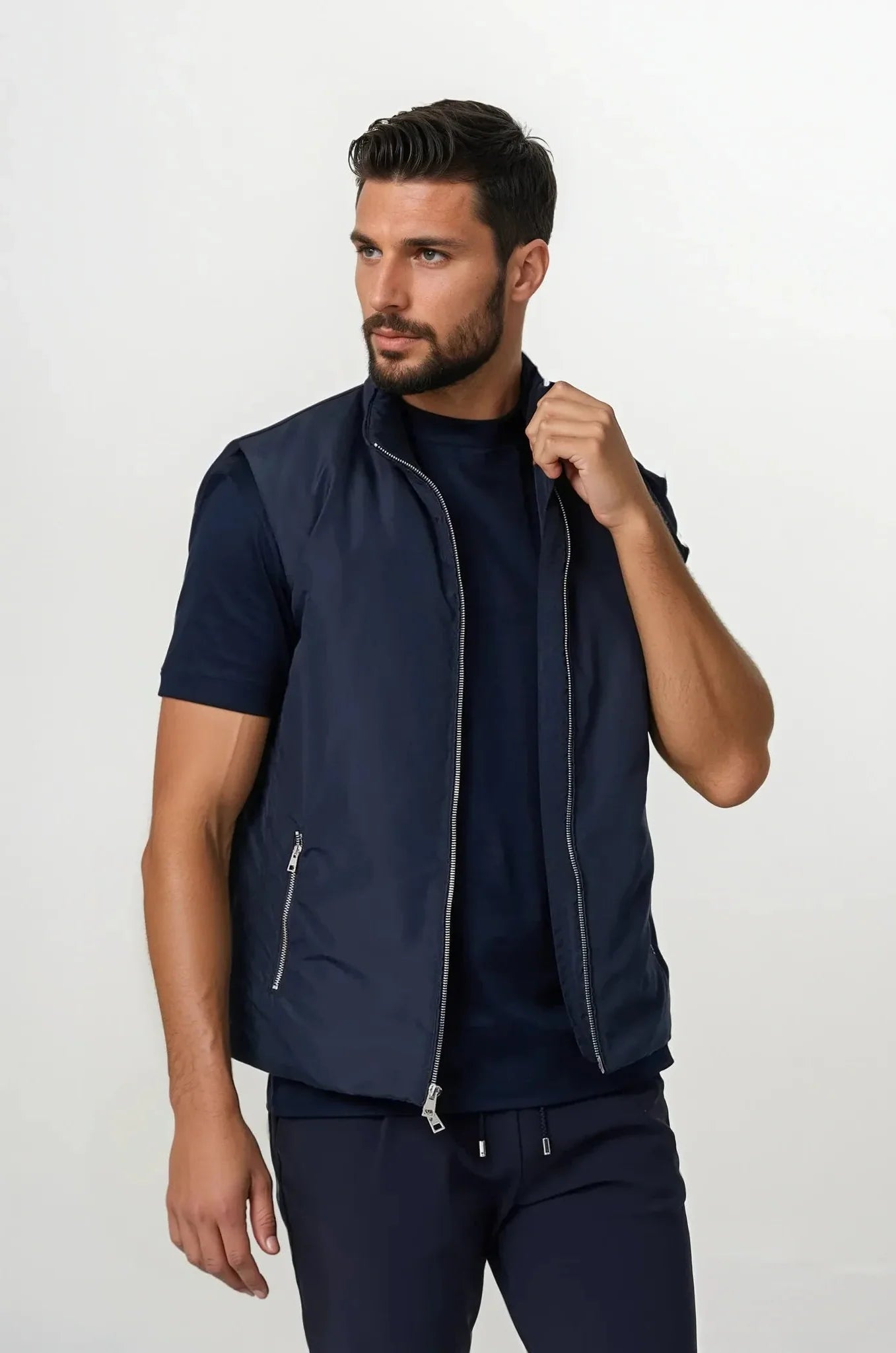 Navy Zip-Up Sleeveless Bodywarmer