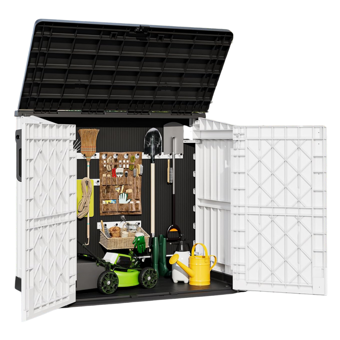 Outdoor Storage Cabinet 36 Cu Ft Resin Shed with Lockable Doors
