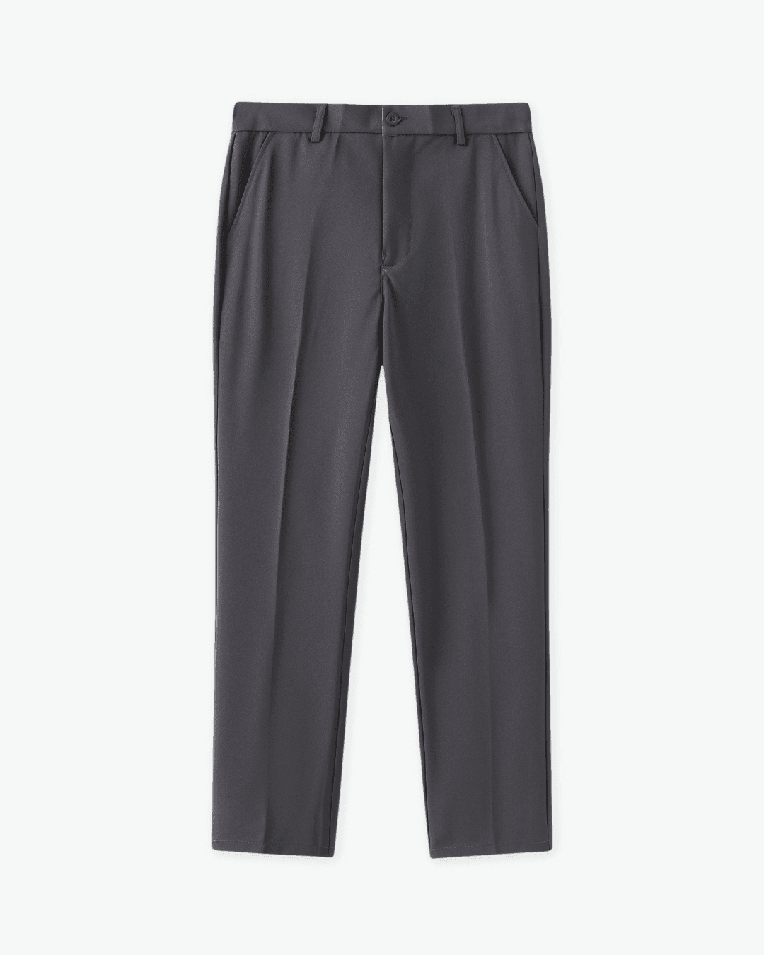 Grey Cable Sweater with Charcoal Trousers and Loafers