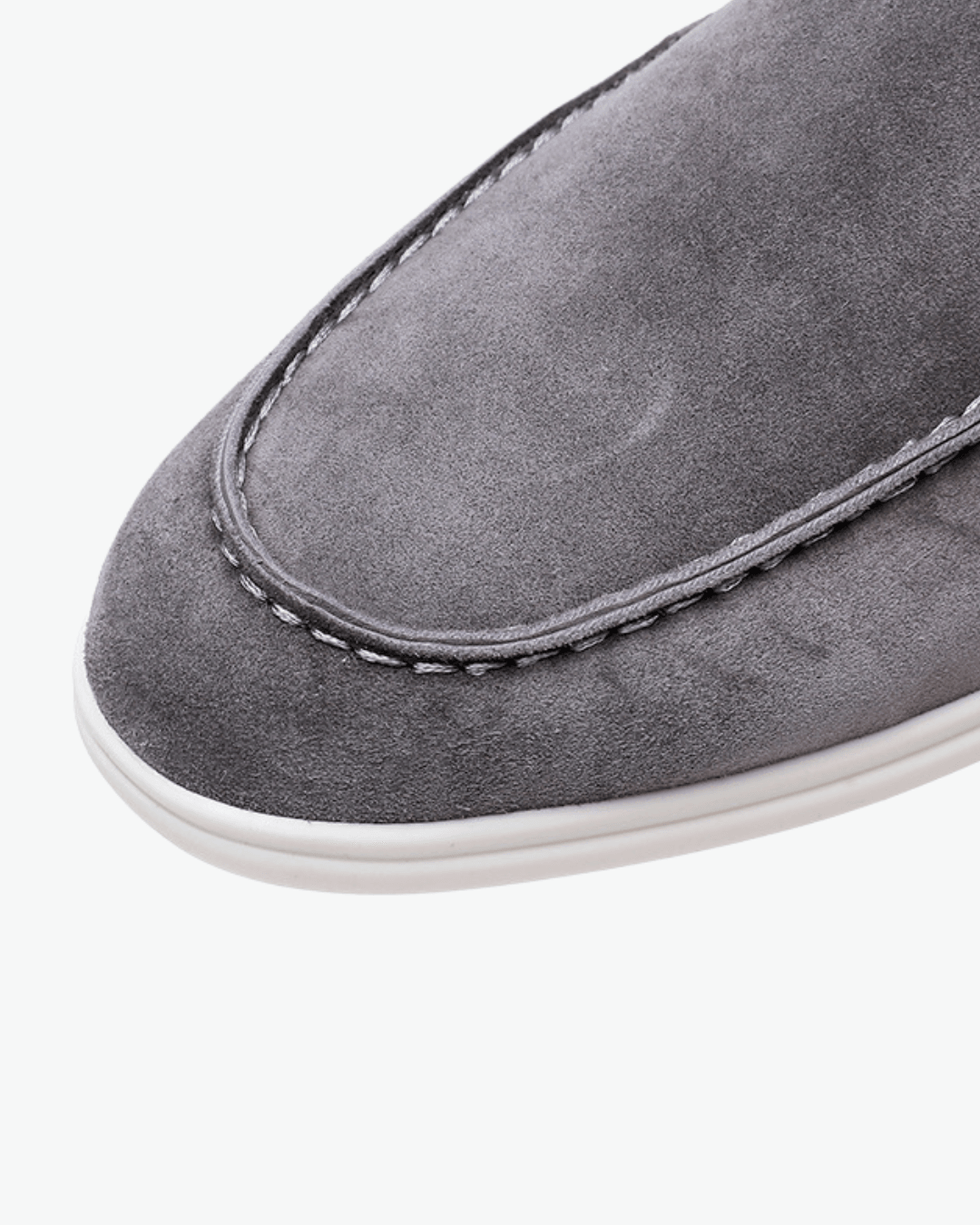 Grey Cable Sweater with Charcoal Trousers and Loafers