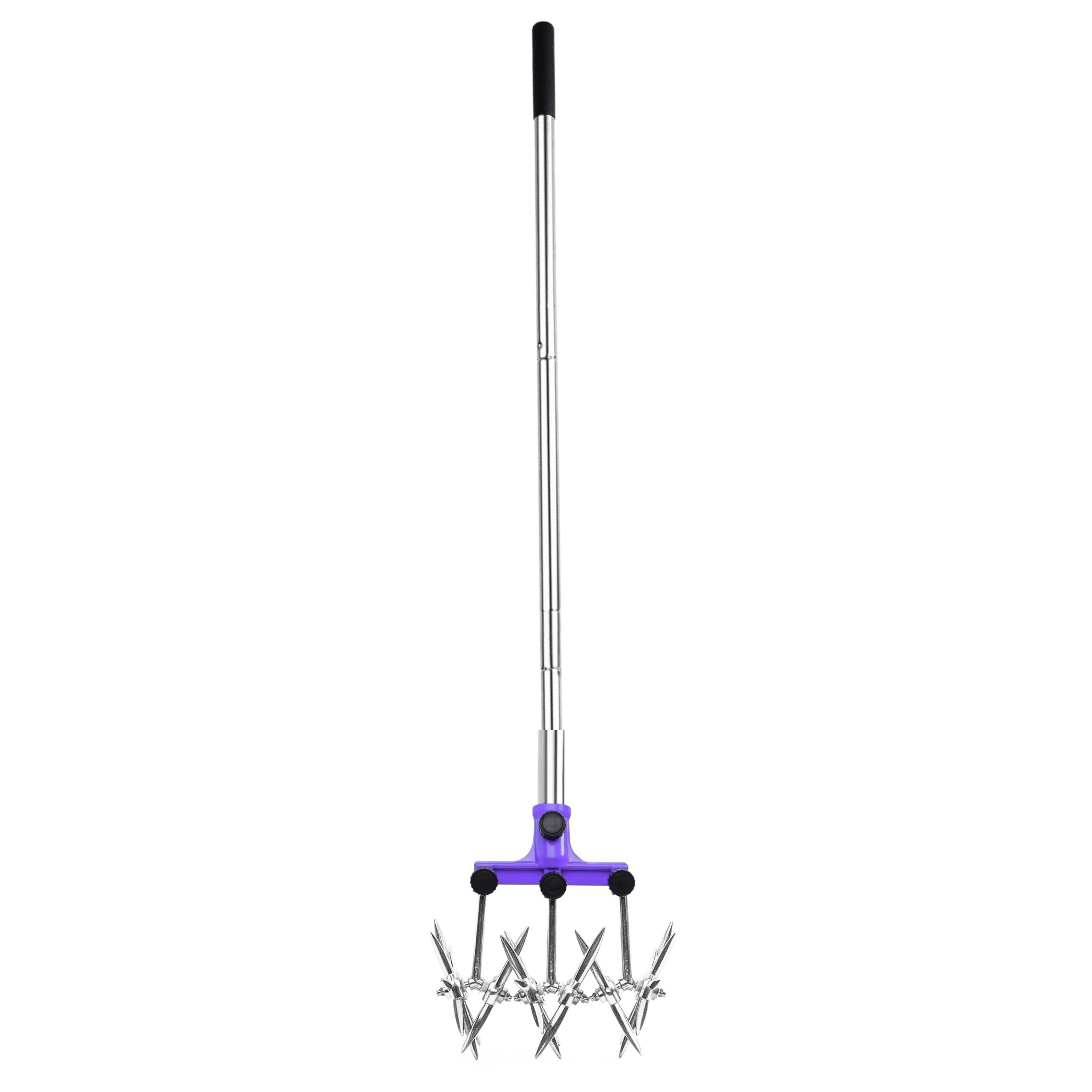 Rotary Cultivator Hand Tiller Adjustable Stainless Steel Garden Tool