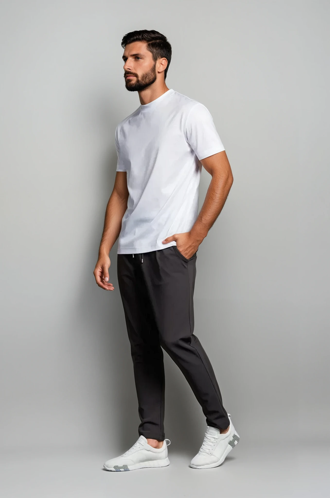 White Short-Sleeve Crew Neck T-Shirt