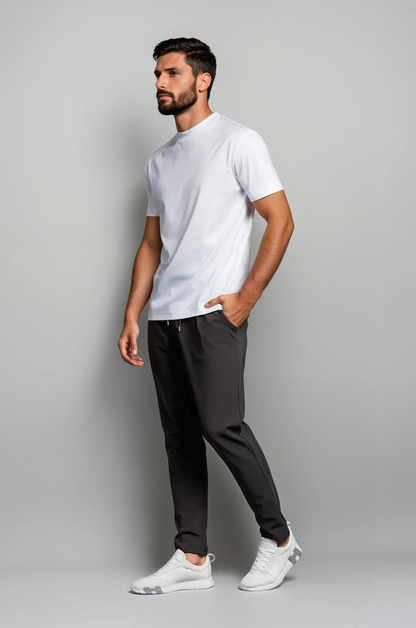 White Short-Sleeve Crew Neck T-Shirt